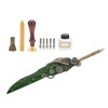 Retro Feather Pen Set Vintage Map Pattern Quill Pen Set