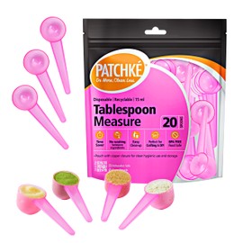 Patchke Disposable Measuring Spoons, Fits in Jar, Good for Formula, Coffee, Pet Food (15 ml - 1 Tablespoon - 20 Pack)