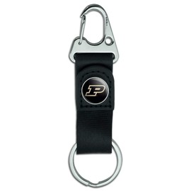 GRAPHICS & MORE Purdue Boilermakers Logo Keychain with Leather Fabric Belt Clip-On Carabiner