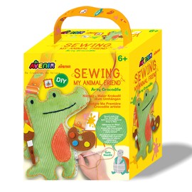Sewing Kit for Beginner Kids Arts & Crafts Soft Toy My First Craft Set Includes Arty Crocodile with Fun Shoulder Strap Instructions & Plush Felt Materials for Learn to Sew, Embroidery for 6 Years