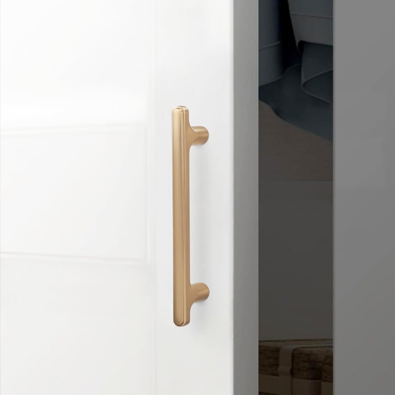 POVEFONK 10 Pack 3-3/4 inch(96mm) Champagne Copper Kitchen Cabinet Handles