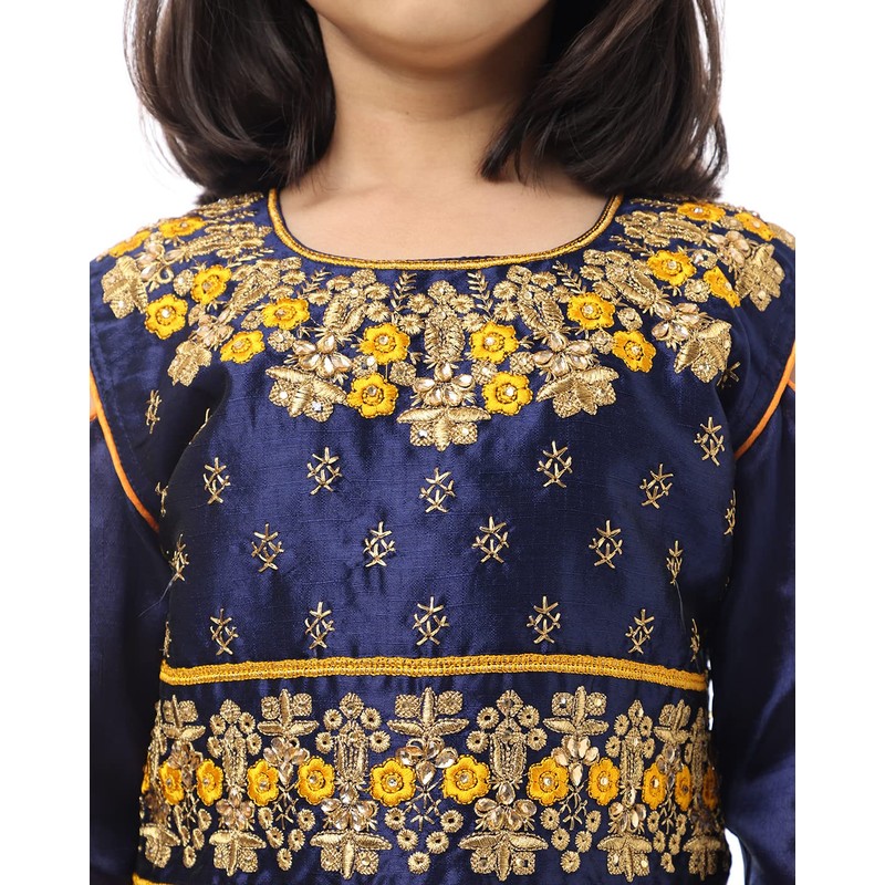 Ashwini Traje Salwar bordado de poliéster para niña con falda