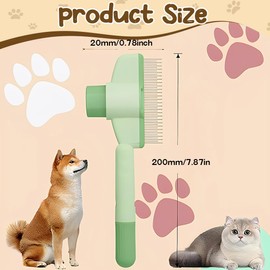 ZORTVUL Flohkamm Für Katzen, 2 Stück Selbstreinigender Flohkamm Für Katze Und Hund, Multifunktionale Katzenbürste Mit Auslöseknopf Für Kurzes Und Langes Haar