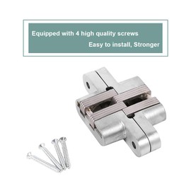 Zinc Alloy Hidden Hinge Invisible Folding Door Concealed Cross Hidden Hinges for Furniture Hardware Folding Door (94mm/3.7 inch)