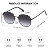 SOJOS SJ1137 Designer Round Rectangular Sunglasses Flat Mirrored Lens Metal