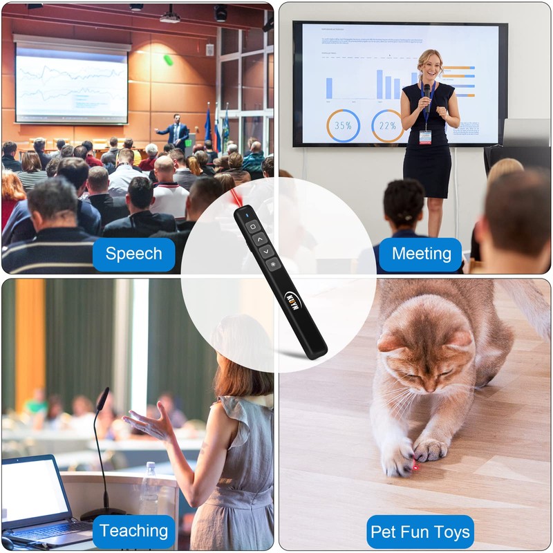 KUIYN Presentation Clickers, Red Pointer Pen, Clicker for PowerPoint, PC