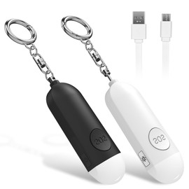 Taschenalarm mit 130 dB Sirene LED-Licht zur Selbstverteidigung, Wiederaufladbarer Persönlicher Schrillalarm für Frauen, Kinder und Senioren