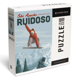 Lantern Press 1000 Piece Jigsaw Puzzle, Ski Apache, New Mexico, Snowboarder Jumping