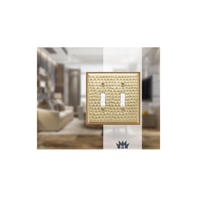 Monarch Abode Double Switch Hand Hammered Toggle Decorative Wall Plate