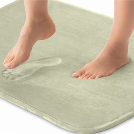Gorilla Grip Thick Memory Foam Bath Rugs, Soft Absorbent Velvet Bathroom Mats, Durable Dots on Underside, Machine Washable Bathmat, Carpet Rug Room Decor for Shower Floor, 24x17 Mat, Sage