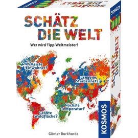 KOSMOS 682866 Schätz die Welt, Wer wird Wett-Weltmeister? Geography game about the countries of the earth, from 10 years, for 2-5 people, world travel game, Europe game, travel around the world