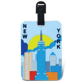 Puzzled NYC Skyline Luggage Tag - Unique Travel & School Bag ID Tag, Cute Suitcase Identifier