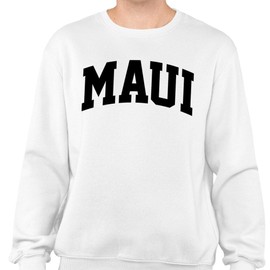 Maui Collegiate Sweatshirt Unisex Large White