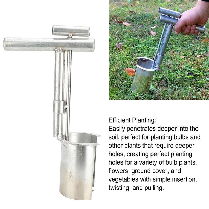 Sod Plugger Bulb Planter with 32cm Long Handle Alloy Bulb