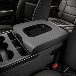 DEYTOP Center Console Cover for Chevy Silverado 2014-2018 Accessories Console Armrest Cover for GMC Sierra 2014-2018 Car Cushion Protector Pad (Gray with Gray Stitches, 14-18 Jump Seat Console)