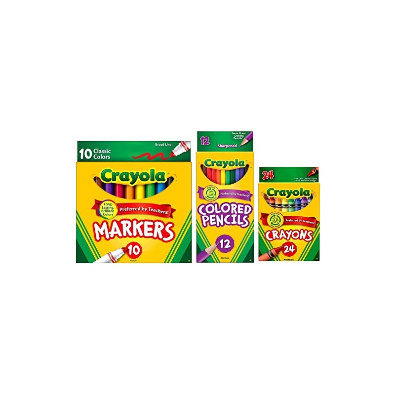 Crayola Classic Bundle: 3 Items - Crayons (24 Count), Broad