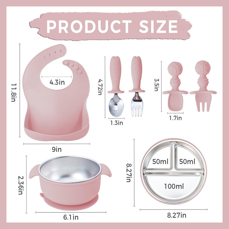7 Pieces 304 Stainless Steel Baby & Toddler Feeding Set