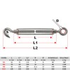 Stainless Steel VA4 Rope Tensioner Wire Rope Turnbuckle Wire Tensioner