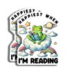 Happiest When I'm Reading Magnets - Cute Frog Magnet -