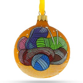 BestPysanky I Love Knitting Glass Christmas Ornament 3.25 Inches