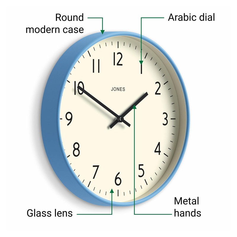 JONES CLOCKS® Studio Wall Clock | Modern Round Style |