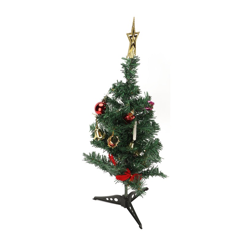 19.7inch Tabletop Christmas Tree Mini Artificial Decorated Christmas Tree Set