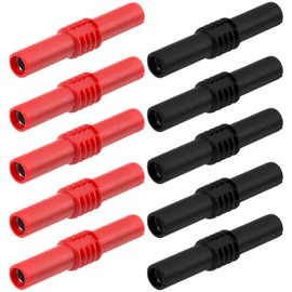 Vgoohobby 10Pcs Insulated 4mm Banana Plug Coupler Female to Female Banana Socket Jack for 4mm Banana Extension Multimeter Speaker Test Leads Electrical Connections Testing