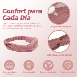 AVELINE006 8 Diadema Elastica Mujer, Diademas Anchas para Mujer con Banda Elástica, Tejido es Cómodo, Transpirable y Absorbe el Sudor,Ideal para Entrenamientos, Yoga, Baño y Ducha, Maquillaje