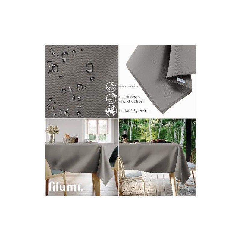 Filumi Tablecloth 140 x 260 cm Beige Washable for Indoor