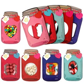 50 Pack Mason Jar Valentines Day Cards, Funny Valentine Gifts for Classroom, Valentines Day Cards for School Exchange Party Favors(Candy Not Included)