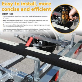 TENGBASE Boat Trailer Bed Slide Pads, Easier to Load The Boat on The Trailer, Suitable for 3 "x 10" Boat Trailer Bed Slide Pads, 8 Boat Trailer Berth Slip Mat + 2 Boat Trailer Bunk