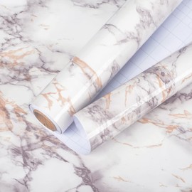 AbaBoorty Marble Contact Paper 206" x15.8" Light Brown Self Adhesive Peel Stick Wallpaper for Kitchen Countertop Cabinet Table Top Cover Desk Bathroom Waterproof Granite Texture Paper Vinyl Sticker