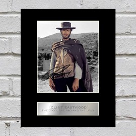 iconic pics Clint Eastwood Signed Mounted Photo Display The Good, The Bad and The Ugly
