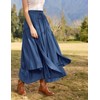 Scarlet Darkness Women Renaissance Maxi Skirt A Line Elastic Waist