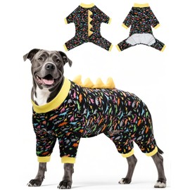 CuteBone Dinosaur Costume Dog Pajamas, Stretchy Spandex Crystal Velvet Sleepwear Coat for Small Dogs, Soft & Warm Pet Outfit Clothes for Cold Weather, Cozy Pullover Design COSP01-4XL