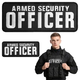 JEFUZH 2 Pack Security Patches Hook and Loop System - Security Patch for Vest, Jacket 10.75" x 4"(Officer)