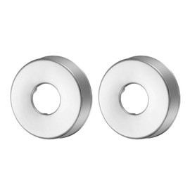 sourcing map 2 Pcs Shower Arm Flange, 0.8"x2.4"x0.6"(21x60x15mm) Stainless Steel Round Escutcheon Plate, Wall Split Flange, Wall-Mounted Water Pipe Cover for Pipe, Silver