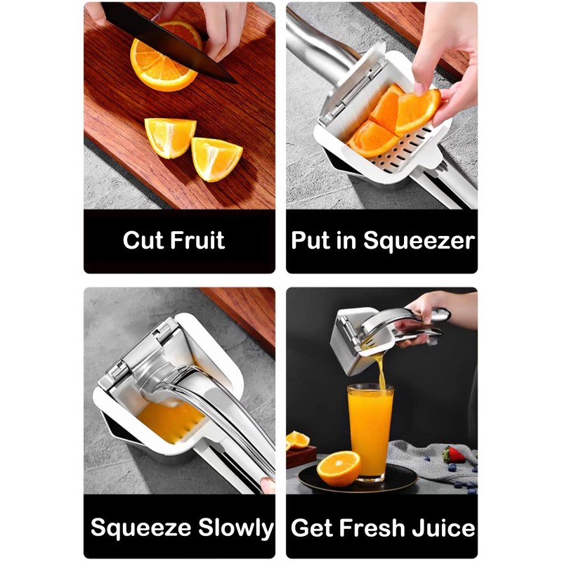 Real Stainless Steel Lemon Squeezer Citrus Juicer Hand Press Heavy