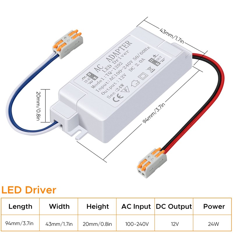 Karyoosi LED Power Supply 12V LED Driver 24W 2A 110V