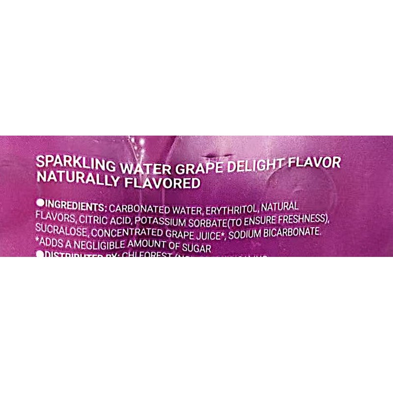 Sparkling Water, Grape Delight Flavor,Naturally Flavor,Zero Calories, 16 fl oz,
