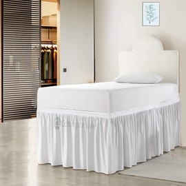 Dorm Room Bed Skirt Twin XL-College Dorm Bed Skirt-Extra Long Dorm Room Bed Skirt-College Dorm Bed Skirt 30 Inch Drop-100% Microfiber Bed Skirt-White Dorm Bed Skirt(Twin XL/30 Drop)