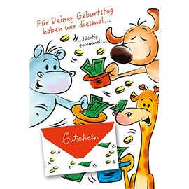 PremiumLine Voucher Card with Money Envelope 11.5 x 17.5 cm Money Card – For Your Birthdays we have collected this time – Congratulations Card with Coloured Envelope