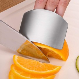 Promifun Stainless Steel Finger Guard, Kitchen Finger Protector, 4 Pcs of Knife Guard, For Dicing and Slicing in Kitchens