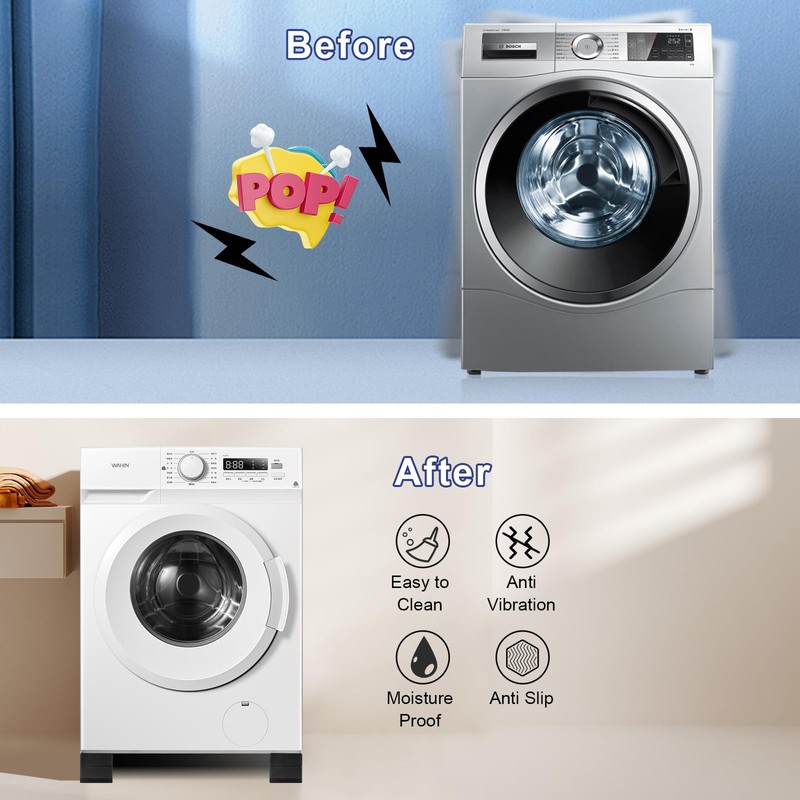 4Pcs Anti Vibration Pads for Washing Machine, Stops Washer Dryer
