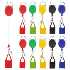GOMAKERER 10 Sets 5 Colors Lighter Holder Keychains, Plastic Lighter Clips Mixed Color Classic Lighter Cover Retractable Lighter Holder Lighter Leash Holder for Convenience