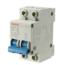 sourcing map 2 Poles 25A 400V Low-voltage Miniature Circuit Breaker Din Rail Mount DZ47-63 C25