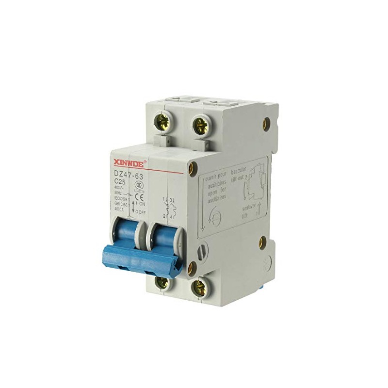 sourcing map 2 Poles 25A 400V Low-voltage Miniature Circuit Breaker