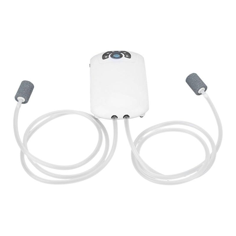 Aquarium Oxygen Pump Silent 2 Outlets Small Portable Fish Tank