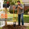 Nohovu Post Hole Digger, Heavy Duty with Fiberglass Handle, Carbon