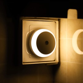 myCozyLite Nachtlicht Stecker, Steckdosenlicht mit Dämmerungssensor, Warmweiß, Energieeffizient, Lichtsensor, Smart Nachtlicht für Schlafzimmer, Bad, Küche, Rund, 2er Pack